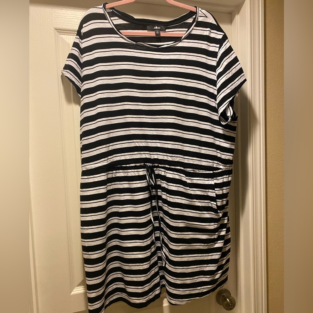 Ellos, size 22/24 cotton drawstring dress with pockets.
